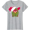 imageFurby Christmas Santa Hat Portrait TShirtHeather Grey