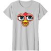 imageFurby Classic Toy Big Sassy Face Portrait TShirtSilver Grey