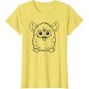 imageFurby Classic Toy Outline Vintage Smiling Portrait TShirtLemon Yellow