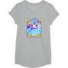 imageFurby Classic Toy Tie Dye Pattern Vintage Smiling Portrait TShirtHeather Grey
