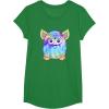 imageFurby Classic Toy Tie Dye Pattern Vintage Smiling Portrait TShirtKelly Green