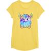 imageFurby Classic Toy Tie Dye Pattern Vintage Smiling Portrait TShirtLemon Yellow
