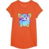 imageFurby Classic Toy Tie Dye Pattern Vintage Smiling Portrait TShirtOrange