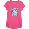 imageFurby Classic Toy Tie Dye Pattern Vintage Smiling Portrait TShirtPink Heather