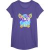 imageFurby Classic Toy Tie Dye Pattern Vintage Smiling Portrait TShirtPurple Heather