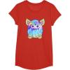 imageFurby Classic Toy Tie Dye Pattern Vintage Smiling Portrait TShirtRed