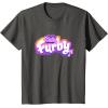 imageFurby Club Furby Colorful Gradient Musical Notes Furry Logo TShirtAsphalt Grey