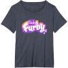 imageFurby Club Furby Colorful Gradient Musical Notes Furry Logo TShirtHeather Blue