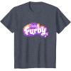 imageFurby Club Furby Colorful Gradient Musical Notes Furry Logo TShirtHeather Blue