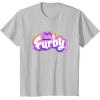 imageFurby Club Furby Colorful Gradient Musical Notes Furry Logo TShirtSilver Grey