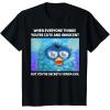 imageFurby Cute But Secretly Kinda Evil Photo Meme TShirtBlack
