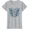 imageFurby Cute Social Butterfly Floral Big Chest Logo TShirtHeather Grey