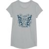 imageFurby Cute Social Butterfly Floral Big Chest Logo TShirtHeather Grey