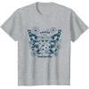 imageFurby Cute Social Butterfly Floral Big Chest Logo TShirtHeather Grey