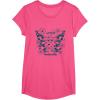 imageFurby Cute Social Butterfly Floral Big Chest Logo TShirtPink Heather