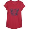 imageFurby Cute Social Butterfly Floral Big Chest Logo TShirtRed Heather