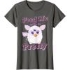 imageFurby Feed Me And Tell Me Im Pretty Cute Logo Portrait TShirtAsphalt Grey