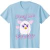 imageFurby Feed Me And Tell Me Im Pretty Cute Logo Portrait TShirtBaby Blue