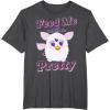 imageFurby Feed Me And Tell Me Im Pretty Cute Logo Portrait TShirtDark Heather Grey