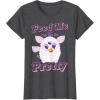 imageFurby Feed Me And Tell Me Im Pretty Cute Logo Portrait TShirtDark Heather Grey