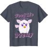 imageFurby Feed Me And Tell Me Im Pretty Cute Logo Portrait TShirtHeather Blue