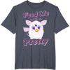imageFurby Feed Me And Tell Me Im Pretty Cute Logo Portrait TShirtHeather Blue