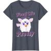 imageFurby Feed Me And Tell Me Im Pretty Cute Logo Portrait TShirtHeather Blue