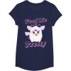imageFurby Feed Me And Tell Me Im Pretty Cute Logo Portrait TShirtNavy Blue