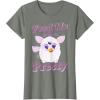 imageFurby Feed Me And Tell Me Im Pretty Cute Logo Portrait TShirtOlive Heather