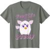 imageFurby Feed Me And Tell Me Im Pretty Cute Logo Portrait TShirtOlive Heather
