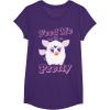 imageFurby Feed Me And Tell Me Im Pretty Cute Logo Portrait TShirtPurple