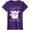 imageFurby Feed Me And Tell Me Im Pretty Cute Logo Portrait TShirtPurple