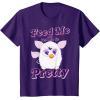imageFurby Feed Me And Tell Me Im Pretty Cute Logo Portrait TShirtPurple