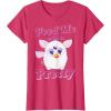 imageFurby Feed Me And Tell Me Im Pretty Cute Logo Portrait TShirtRed Heather