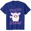 imageFurby Feed Me And Tell Me Im Pretty Cute Logo Portrait TShirtRoyal Blue