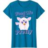 imageFurby Feed Me And Tell Me Im Pretty Cute Logo Portrait TShirtSapphire Blue