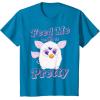 imageFurby Feed Me And Tell Me Im Pretty Cute Logo Portrait TShirtSapphire Blue