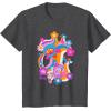 imageFurby Groovy Vintage 70s Rainbow Floral Waves Poster TShirtDark Heather Grey