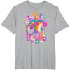 imageFurby Groovy Vintage 70s Rainbow Floral Waves Poster TShirtHeather Grey