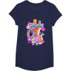 imageFurby Groovy Vintage 70s Rainbow Floral Waves Poster TShirtNavy Blue