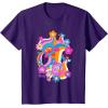 imageFurby Groovy Vintage 70s Rainbow Floral Waves Poster TShirtPurple