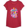imageFurby Groovy Vintage 70s Rainbow Floral Waves Poster TShirtRed Heather