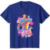 imageFurby Groovy Vintage 70s Rainbow Floral Waves Poster TShirtRoyal Blue