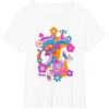 imageFurby Groovy Vintage 70s Rainbow Floral Waves Poster TShirtWhite