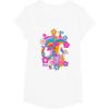 imageFurby Groovy Vintage 70s Rainbow Floral Waves Poster TShirtWhite