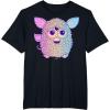 imageFurby Retro Neon Gradient Big Cute Portrait TShirtBlack