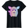 imageFurby Retro Neon Gradient Big Cute Portrait TShirtBlack