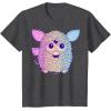 imageFurby Retro Neon Gradient Big Cute Portrait TShirtDark Heather Grey