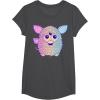 imageFurby Retro Neon Gradient Big Cute Portrait TShirtDark Heather Grey