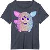 imageFurby Retro Neon Gradient Big Cute Portrait TShirtHeather Blue